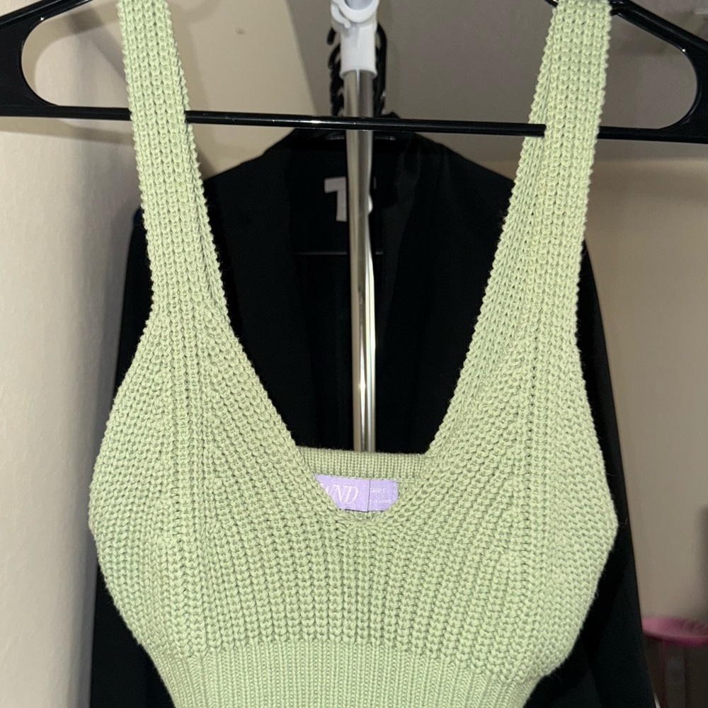 Green Knit Tank Top